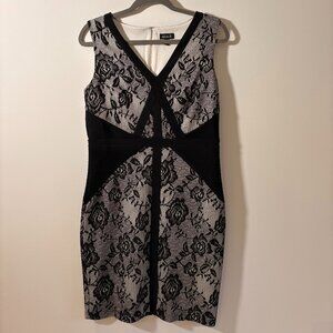 Black & White Lace Alexa B Dress | Sleeveless | Size 10